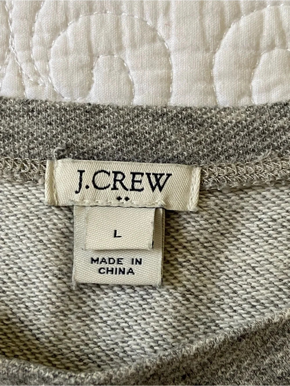 J. Crew Heather Gray 3/4 Sleeve Cotton Blend French Terry Shift Dress Size Large